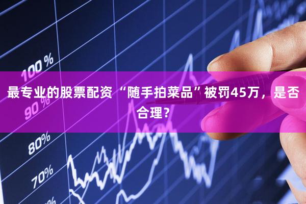最专业的股票配资 “随手拍菜品”被罚45万，是否合理？